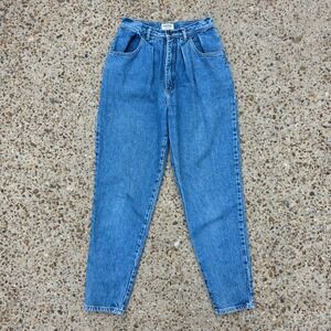 80 Mom Jeans Size 28 High Waist Blue Pleated Tapered Retro Vintage Cottagecore